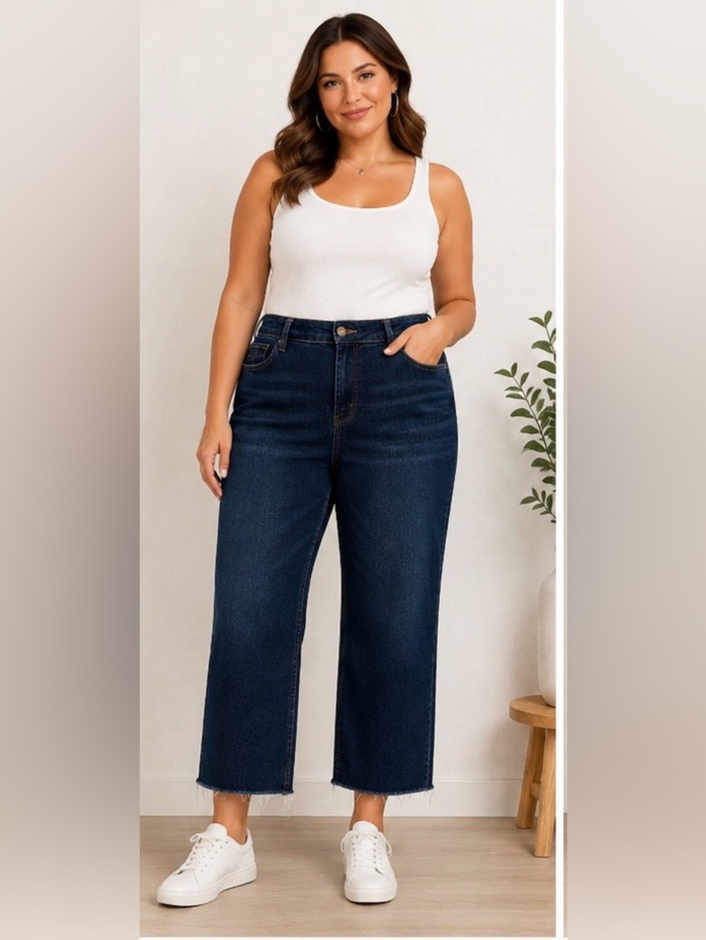 Judy Blue Dark Wash Raw Hem Jeans | Size 11/30